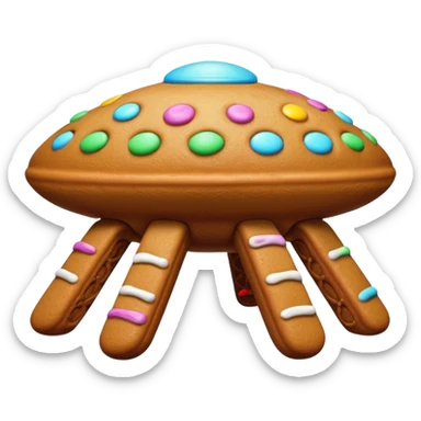 gingerbread in a shape of ufo sticker