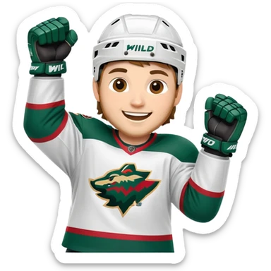 Minnesota wild ice hockey player celebrates goal  sticker