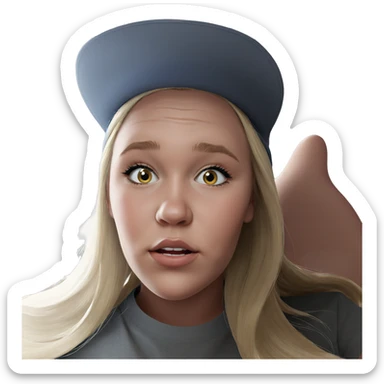 blonde girl in hat portrait sticker