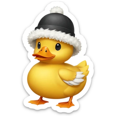 Duck with propeller hat sticker