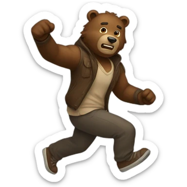 A man who beat a bear sticker