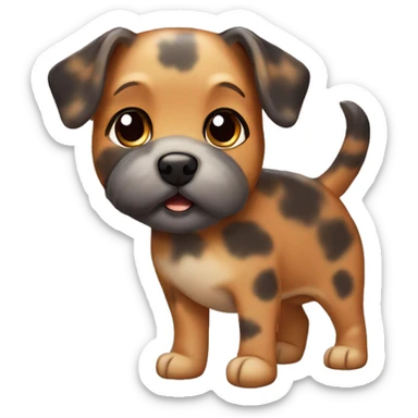 Tortoiseshell сoloured dog. Cute. Brown colour with grey dots sticker