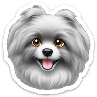 gray Pomeranian poodle sticker