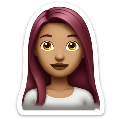 Tattooed woman with long straight burgundy hair sticker