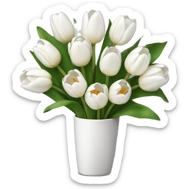 white tulip bouquet sticker