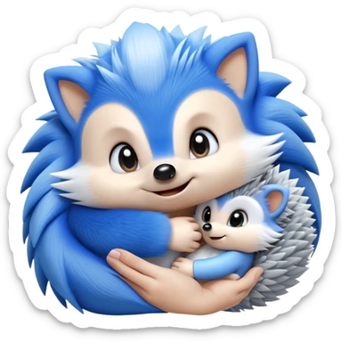 Baby Sonic the Hedgehog and baby Silver the Hedgehog together sticker