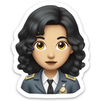 Detective woman with black hair sticker