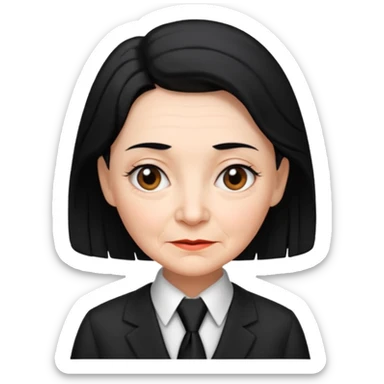 old women with Necktie. different hair style, black hair. sticker