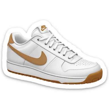 nike white low top tennis shoe runninggum bottom sticker