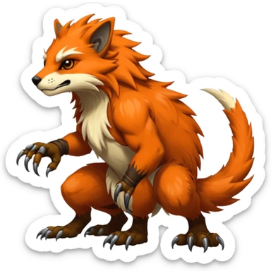 Cool badass furry fantasy-Vernid-creature by LiLaiRa (full body) sticker