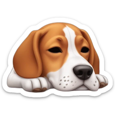 beagle sticking tongue half out while sleeping sticker