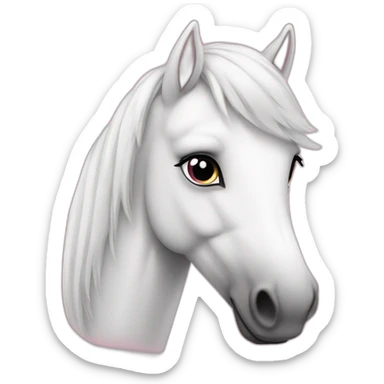 Poney blanc avec le bout du museau rose sticker