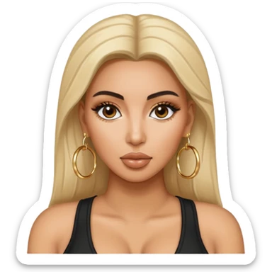 kim kardashian with earrings sticker