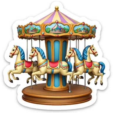 carousel with horses sticker