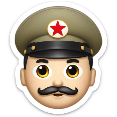 kim jong un with a moustache, dictator sticker