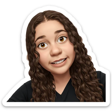 smiling girl with brown hair sticker