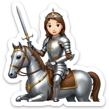 Renaissance princess knight on horse sticker