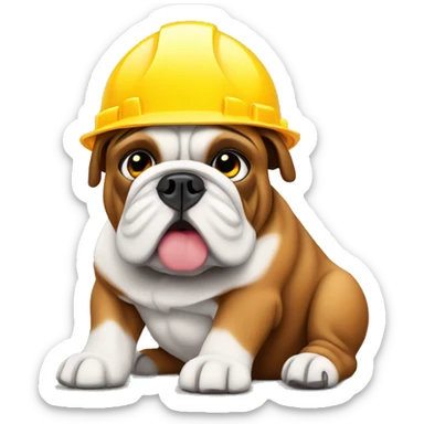 english bulldog construction site sticker