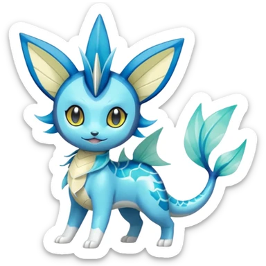Meloetta-Vaporeon-Dewott-Pokémon-Fakémon-fusion-hybrid-creature sticker