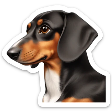 dog Dachshund  in profile sticker