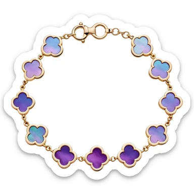 Van Cleef Vintage Alhambra bracelet in Mother of pearl purple sticker