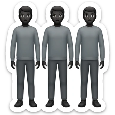 grey silhouette of a group of three sticker