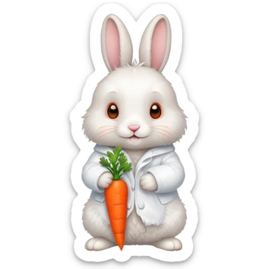 Rabbit with carrots  sticker
