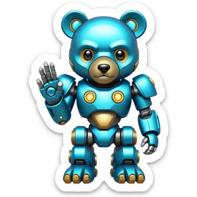 glitter mech bear cian cyberpunk sticker