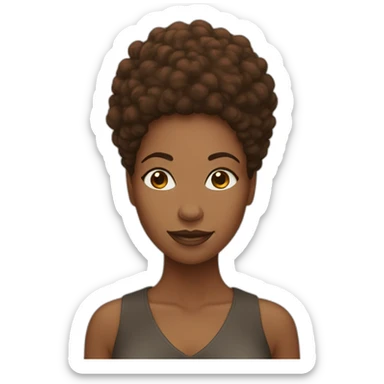 black woman with brown afro sticker