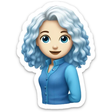 blue bicolor ragdoll girl sticker