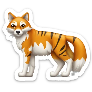 Renard blanc avec tigre  sticker