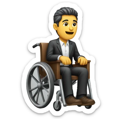 Hombre en silla de ruedas alsando pesa sticker