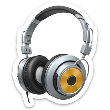 circular walkman with an headphone sticker