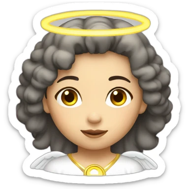 Asian female angel with halo sticker