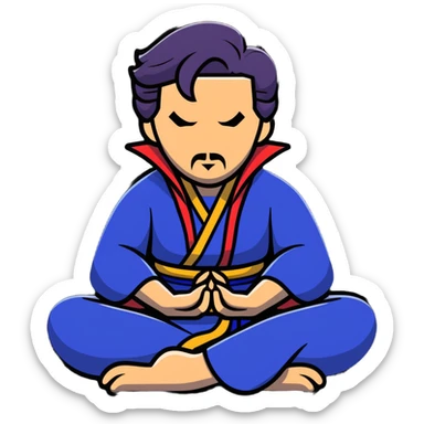 Doctor Strange in meditation pose floating sticker