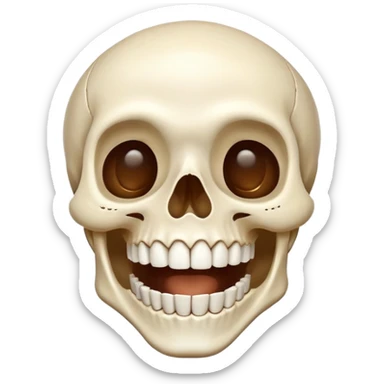 a laughing skeleton sticker