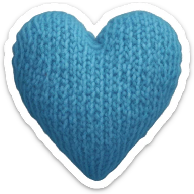Knitted blue heart sticker