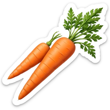 beige skin colored hand holding a long skinny carrot sticker