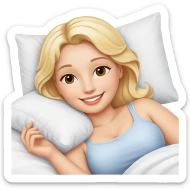 Curvy blonde sfw bed pose sticker