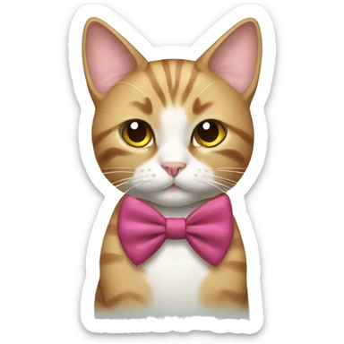 Cat with bow sticker