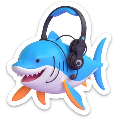 remora fish as a friendly IT support agent sticker