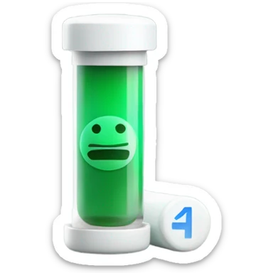 doctor, single medicine capsule, top half green, bottom half white sticker