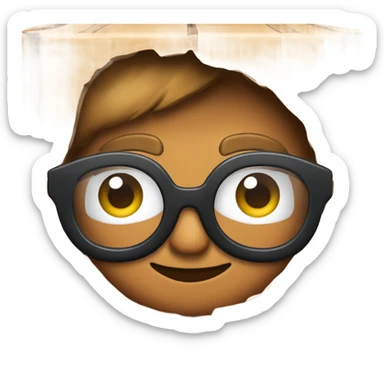 caja inteligente con lentes arriba de un corazon gigante sticker