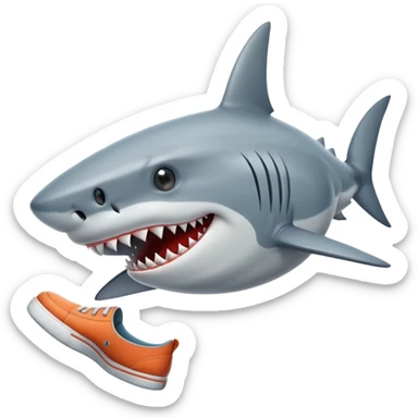 tiburón con zapatos  sticker