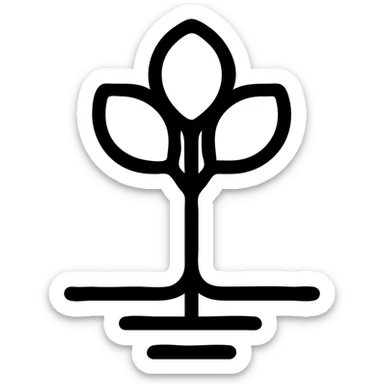 tree growing from the ground, Scandinavian folk art style, minimal detail, traditional neutral folk art palette, suitable for favicon, logo, and emoji sticker