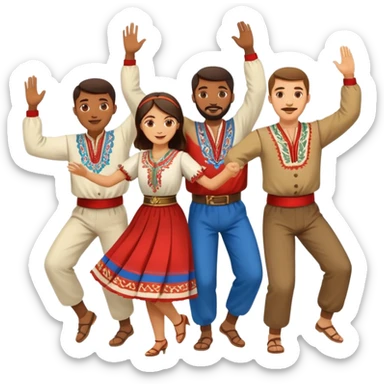 Serbian kolo dancing sticker