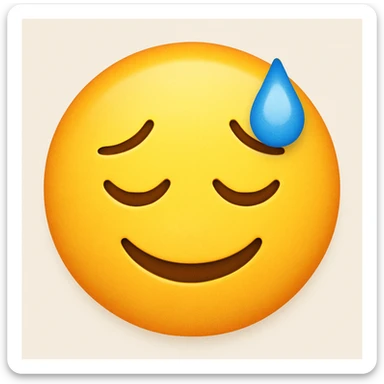 yellow emoji with a relieved sweat sticker