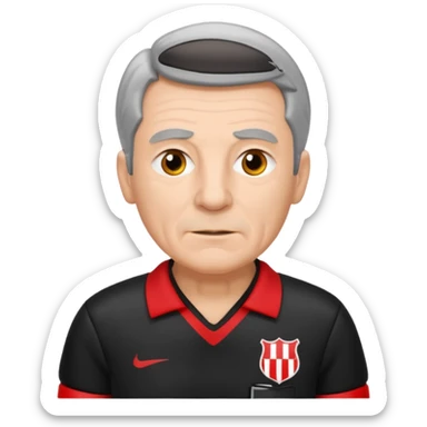 Older Referee – Experienced Look
 Wearing black jersey, gray hair, calm but firm, red card lifted halfway. sticker