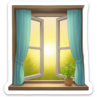 open window with sunlight sticker