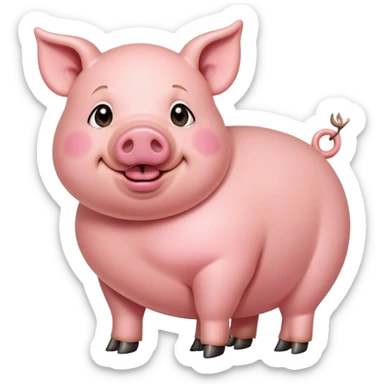 Pig with a big stomach sticker